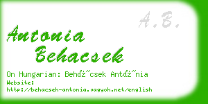 antonia behacsek business card